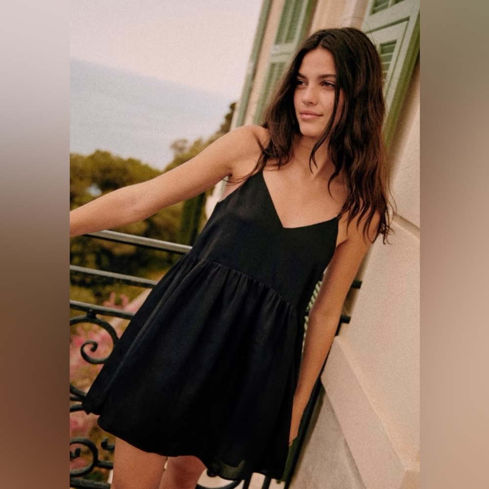 Sezane Balearas Dress in Black, French Size 36 (US Size 4)